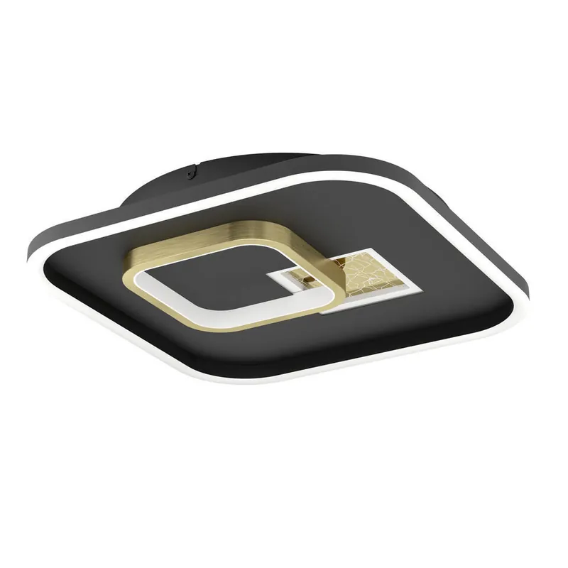 Gecertificeerd EGLO Tiriolo Plafonnière - LED - Kunststof - Zwart/Goud