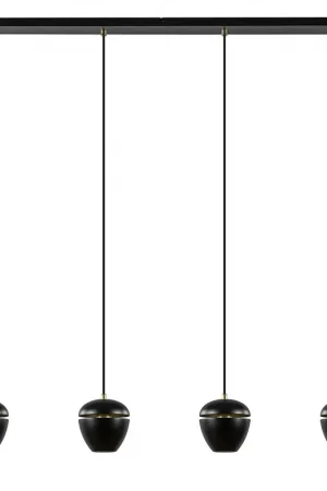 4-Lichts eettafelhanglamp mat zwart met goud Bestel Nu