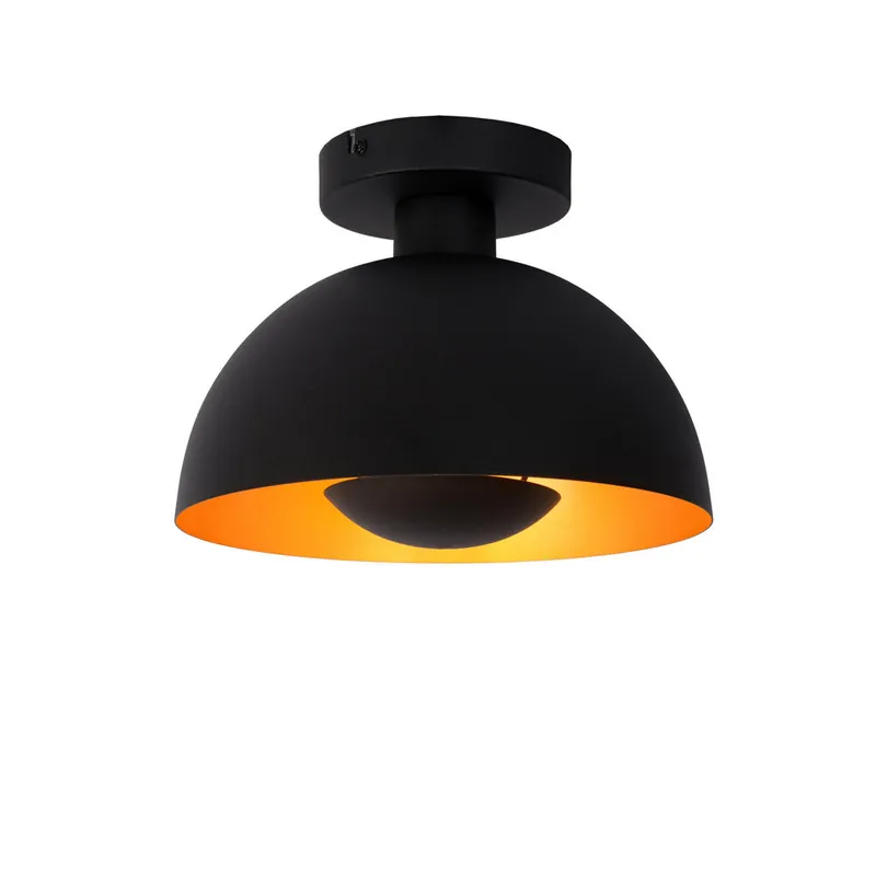 Lucide SIEMON - Plafonnière - Ø 25 cm - 1xE27 - Zwart Seizoensaanbieding