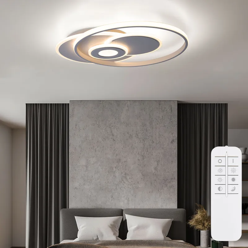 LED plafondlamp, dimbaar, afstandsbediening, chromen ring, L54cm Fabrieksprijs
