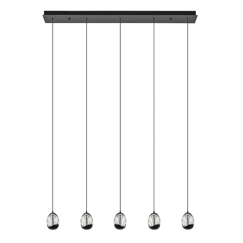 Eettafelhanglamp Clear Egg met zwart inclusief LED Betaalbaar