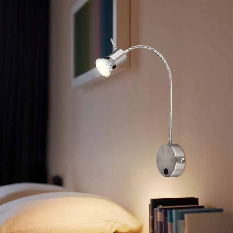 Wandlamp, verplaatsbare spot, Flexo, zilver, H 53 cm Koop Vandaag