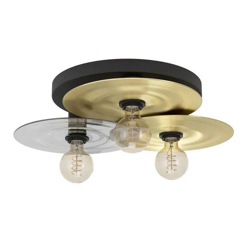Fabrieksprijs EGLO Lintmill Plafondlamp - E27 - Ø 53 cm - Zwart/Goud/Grijs