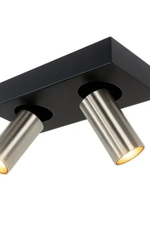 Actieprijs Highlight Spot Eliano 2 lichts L 24 cm zwart mat chroom