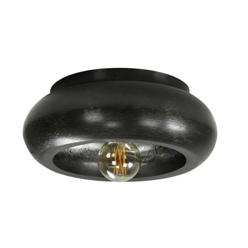 Zwarte plafondlamp Skyler rond Ø42 cm - Nikkel - Zwart Beste Prijs