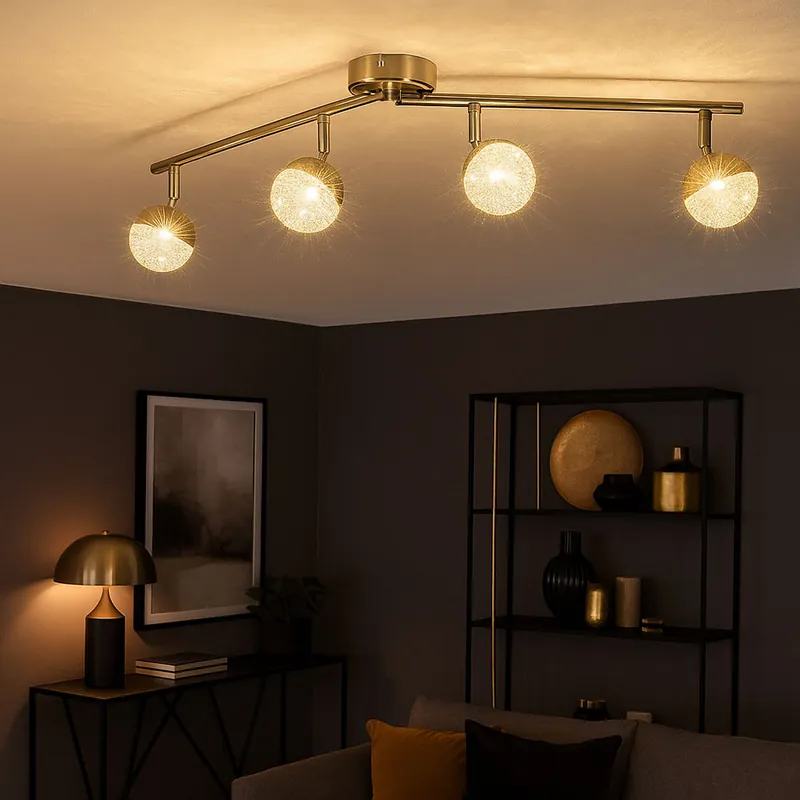 LED plafondlamp, beweegbare spots, 4 vlammen, L 78 cm Seizoensaanbieding
