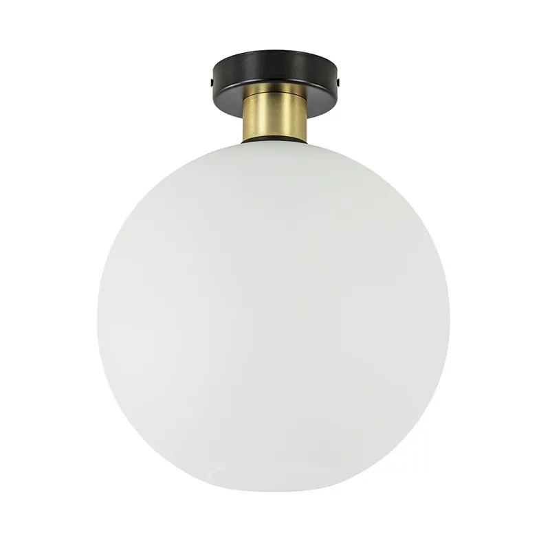 Aanbieding Plafondlamp zwart/goud met opaal glas 30 cm