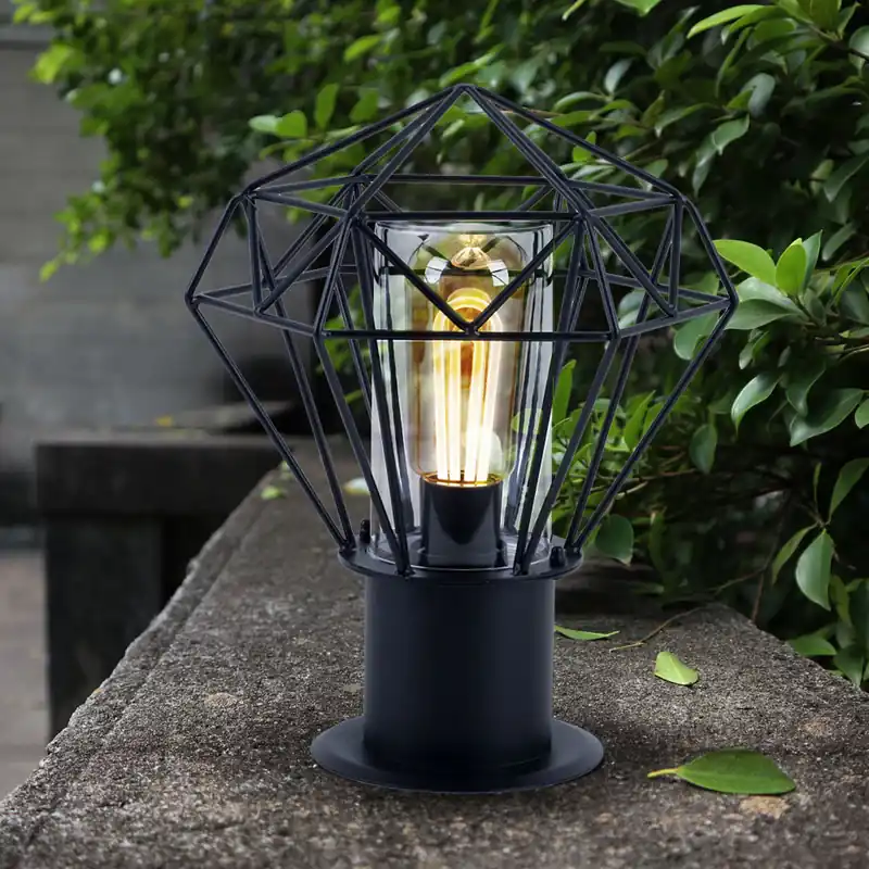 Staande lamp, zwarte raster kap, H 31,5 cm Express Levering