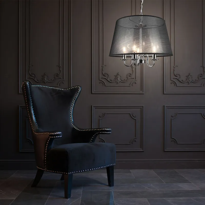 Beperkte Voorraad Hanglamp, eenmaal in hoogte verstelbaar, metaal, chroom, H 150 cm