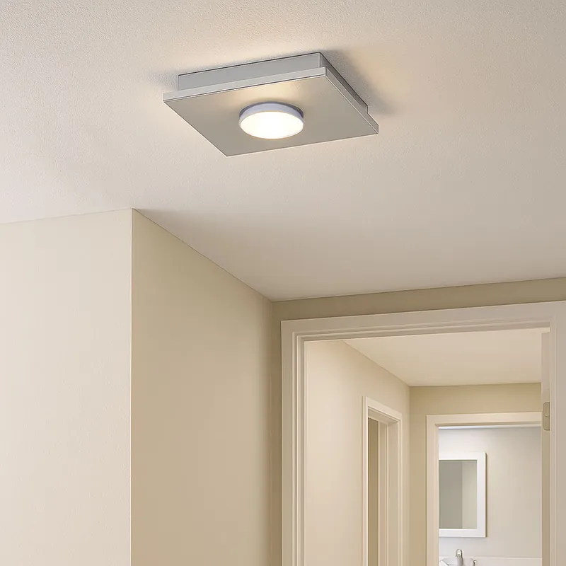 Koop Vandaag LED plafondlamp, dimbaar, wit, mat nikkel, L 17 cm