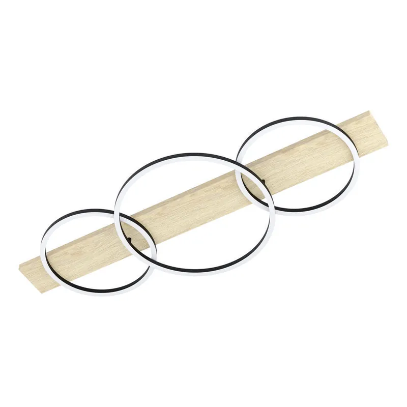 EGLO Boyal Plafondlamp - LED/LED - 101 cm - Zwart/Bruin/Wit Snelle Levering