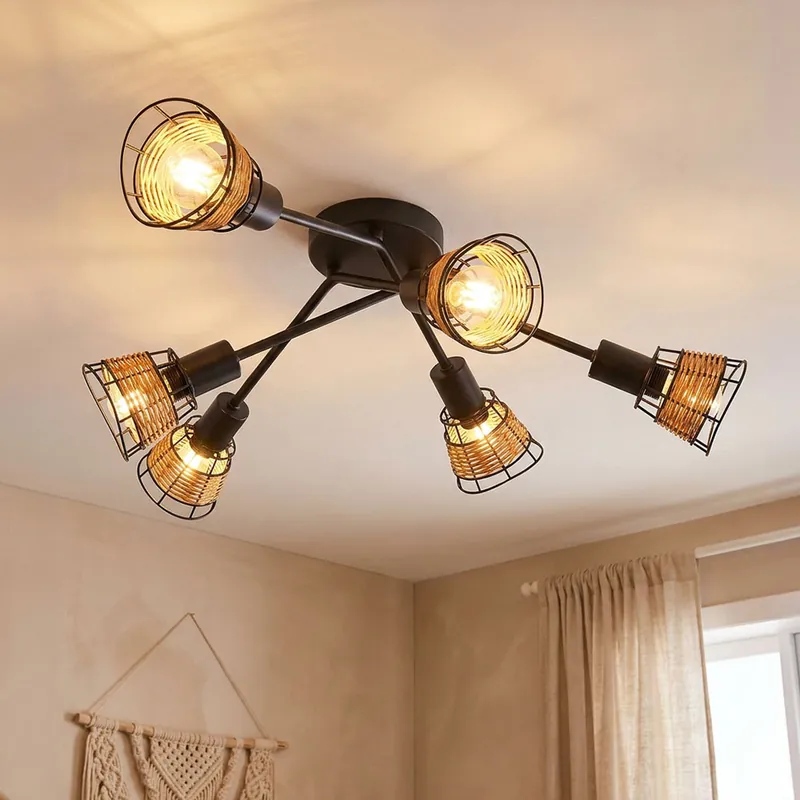 Hoge Kwaliteit Woonkamerlamp, kooiontwerp, metaal-gaas, H 60cm