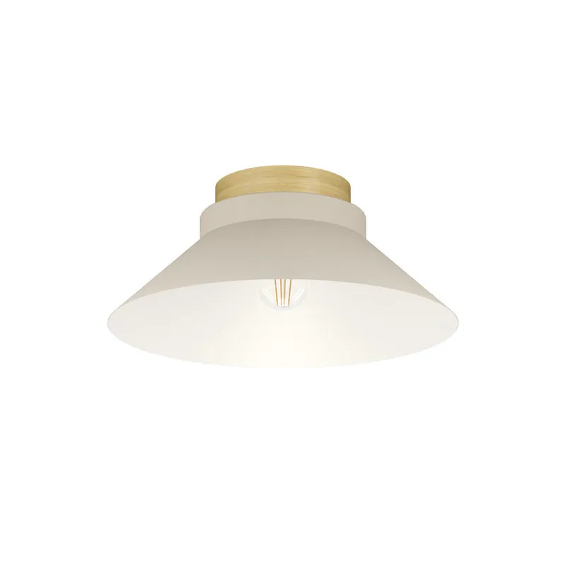 Snelle Levering EGLO Moharras Plafondlamp - E27 - Ø 40 cm - Beige/Bruin - Hout