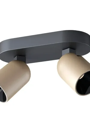 Actieprijs Artdelight Spot Houston 2 lichts L 20 cm zwart champagne
