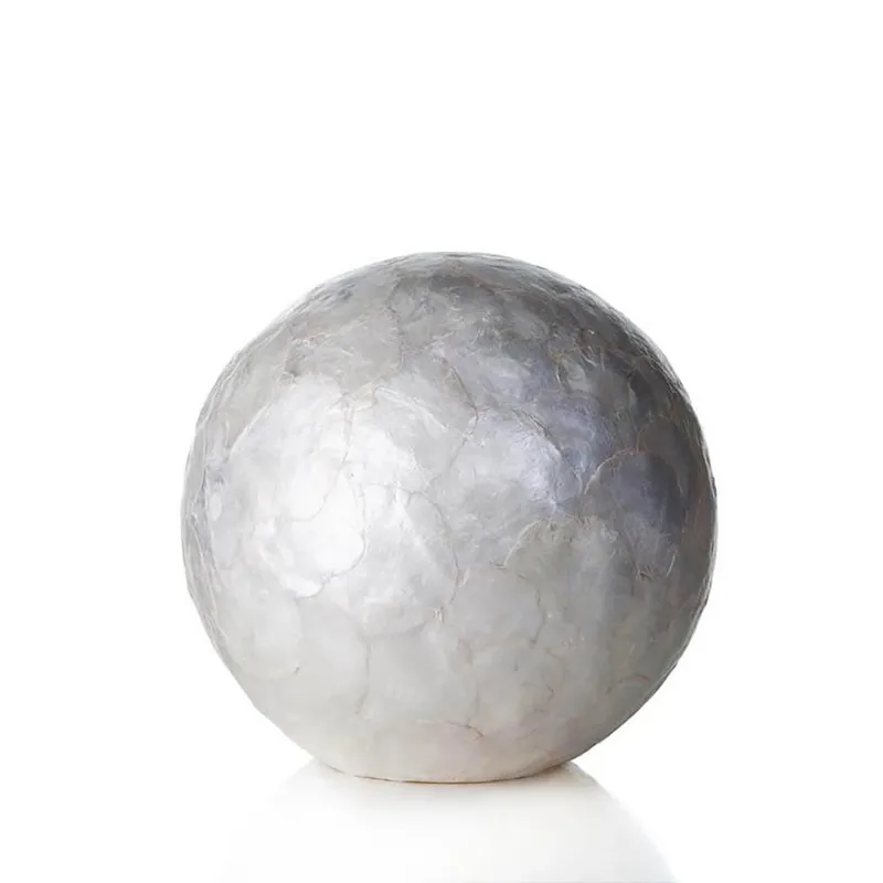 Actieprijs Tafellamp ball 30 cm rond creme schelpen