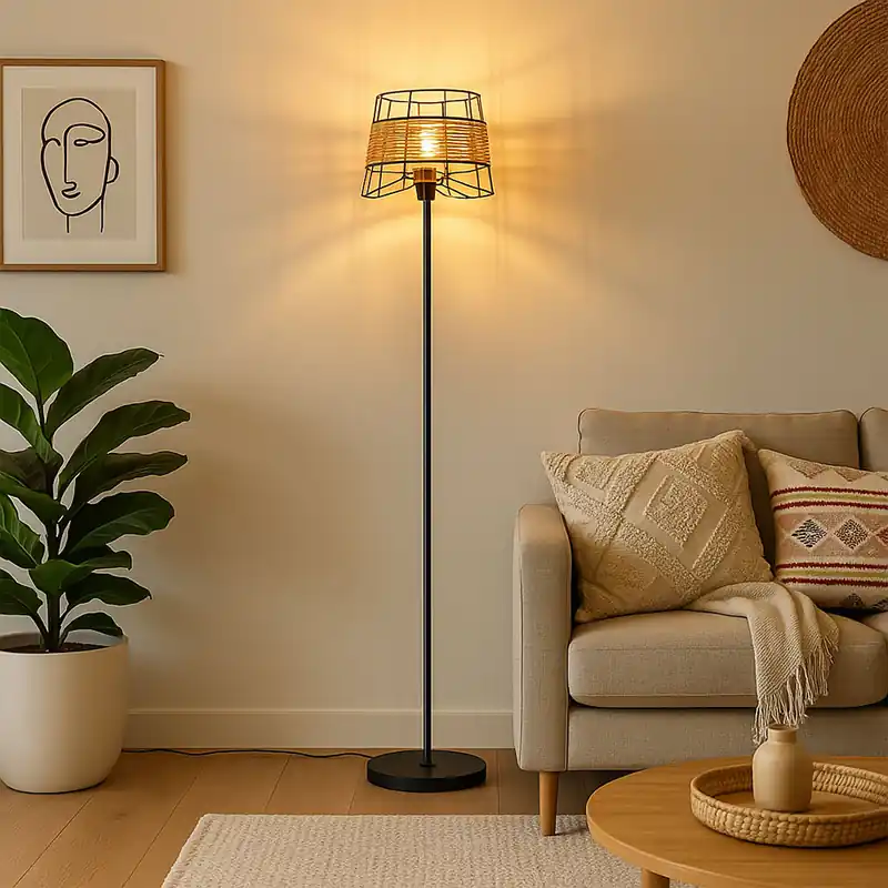 Favoriet Staande lamp, kooiconstructie, metaal-gaas, H 150 cm