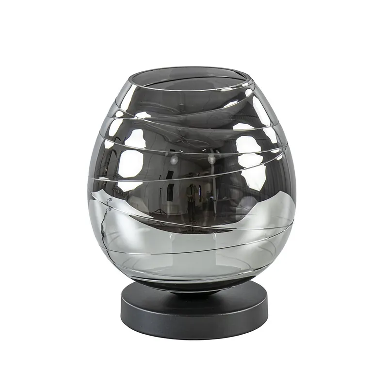 Tafellamp Fantasy laag zwart + smoke glas Finale Uitverkoop