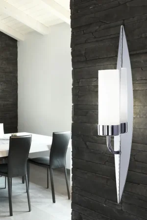 Wandlamp, metaal, chroom, zilver, E14, H 50cm Voordeelprijs