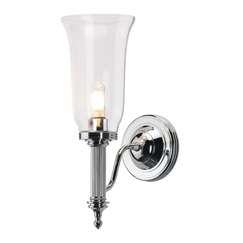 LED wandlamp, gepolijst chroom, helder glas, H 34,5 cm Bestel Nu
