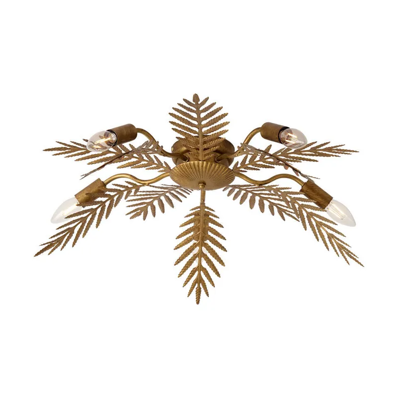 Qazqa plafondlamp met meerdere armen botanica goudkleurig e14 Koop Online