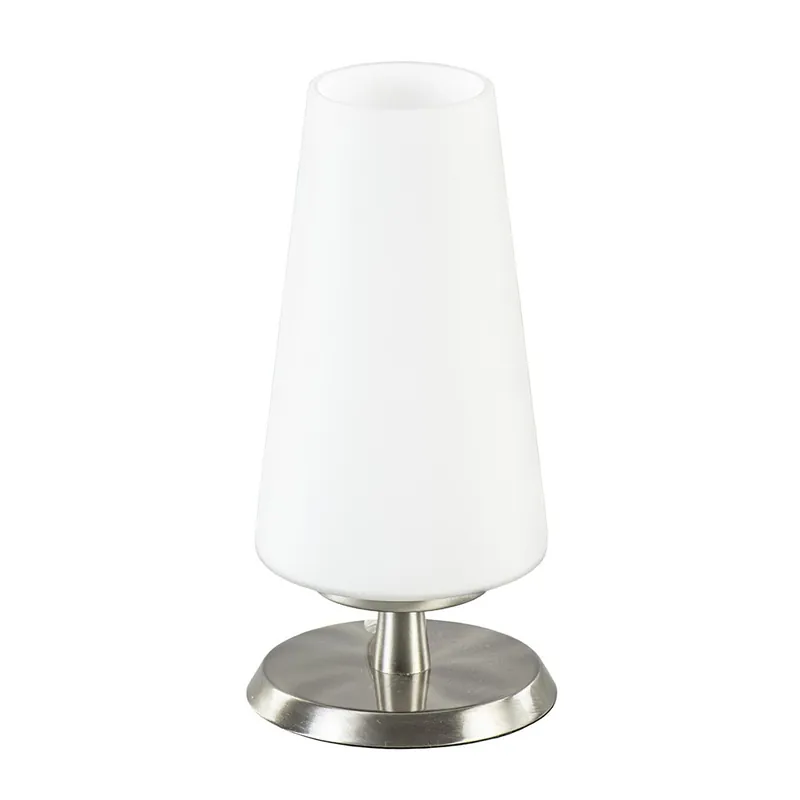Koopje Tafellamp nikkel/glas met touchdimmer