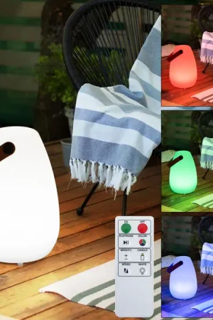 RGB LED tafellamp, afstandsbediening, kleurverandering, H 20 cm Actieprijs