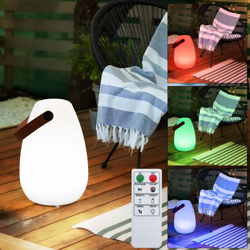RGB LED tafellamp, afstandsbediening, kleurverandering, H 20 cm Actieprijs