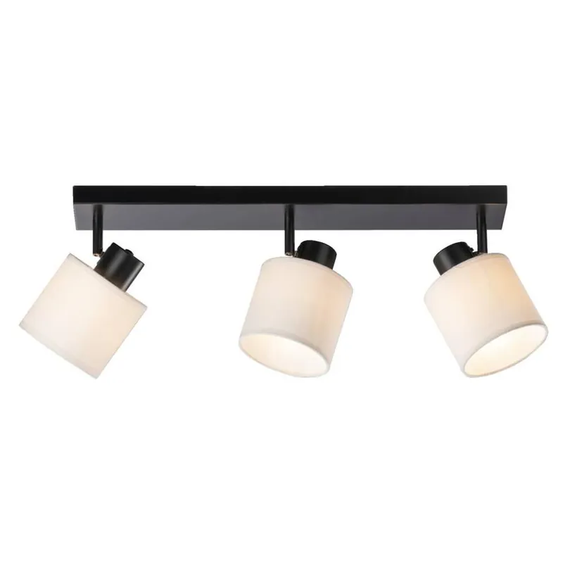 Spot 3-lichts Amani - zwart/off-white - E27 Speciale Aanbieding