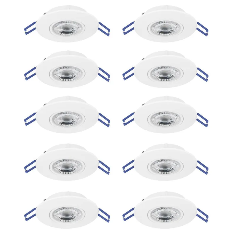 Flitsaanbieding EGLO Zujar inbouwspot - LED - Ø90 - 10 stuks - Wit