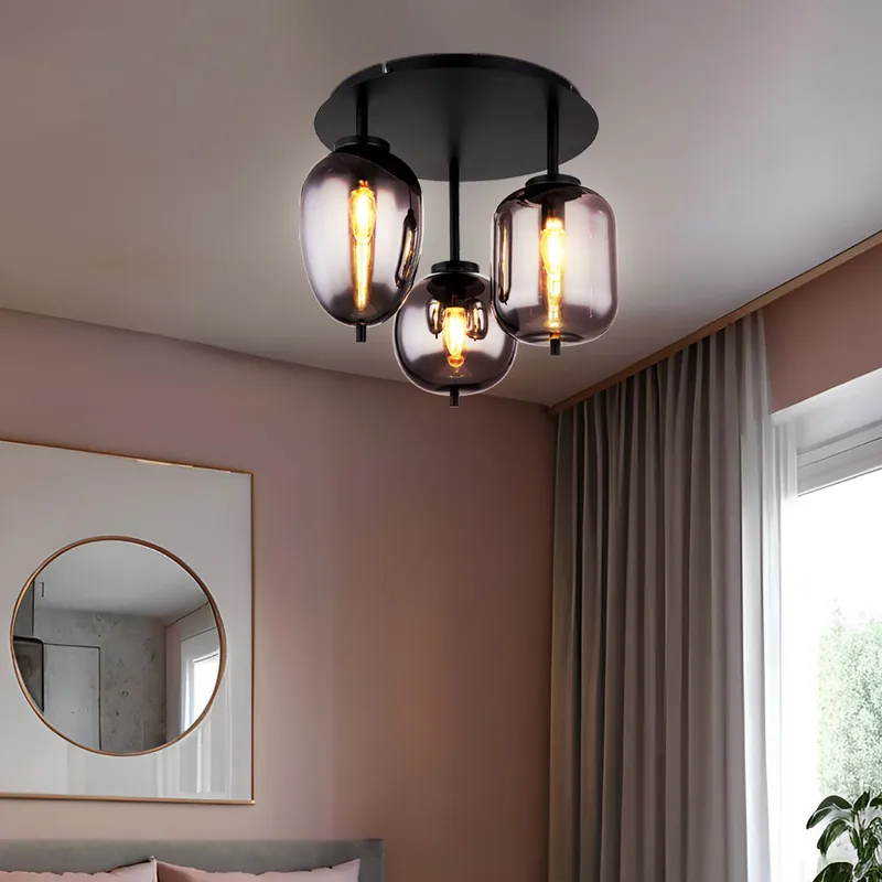 Plafondlamp, metaal, zwart, D 46 cm Uitverkoop