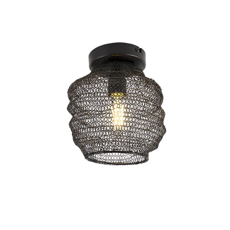 Qazqa plafondlamp nidum zwart e27 Koop Online