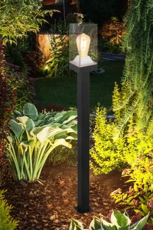 Vloerlamp, zwart aluminium, helder kunststof, H 100 cm Shop Nu