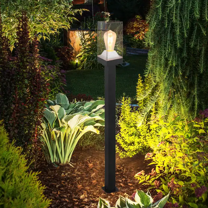 Vloerlamp, zwart aluminium, helder kunststof, H 100 cm Shop Nu