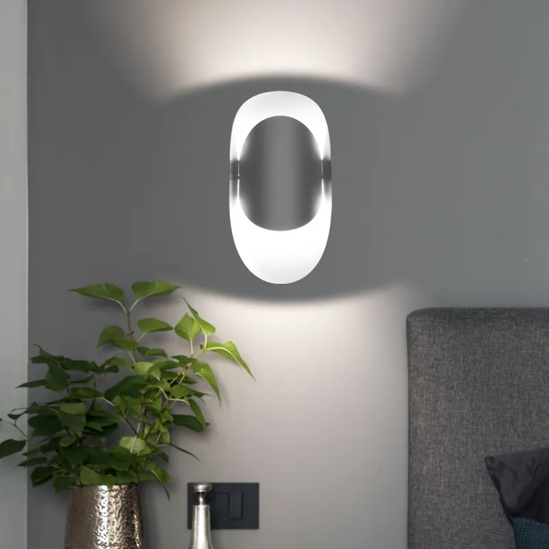 Wandlamp, staal, wit H 30 cm Hoge Kwaliteit