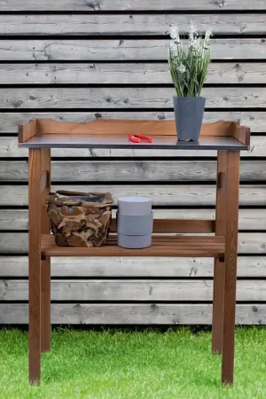 Bestel Nu Planttafel, hout, metalen werkblad, haken, L 78 cm