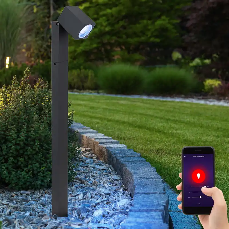 RGB LED vloerlamp, antraciet, app- en stembediening Actieprijs