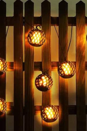 Beperkte Voorraad LED solar sprookjesverlichting, 8x bal, vlameffect, L 200 cm
