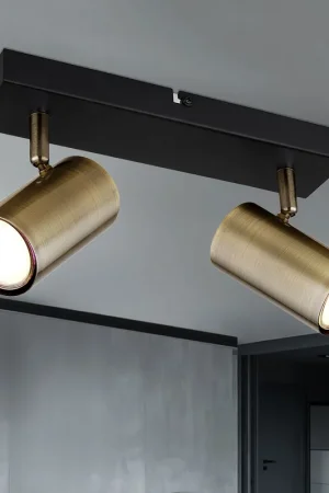 Aanbieding Plafondlamp, metaal, zwart, verstelbare spots, L 26 cm