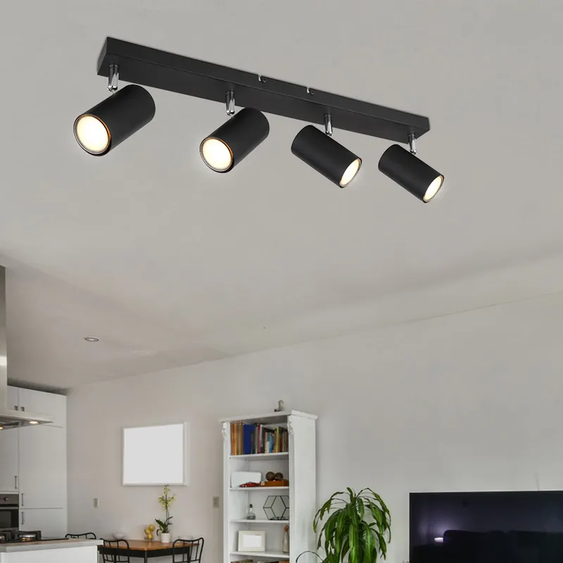 Plafondlamp, zwart, beweegbare spots, L 56 cm Shop Nu
