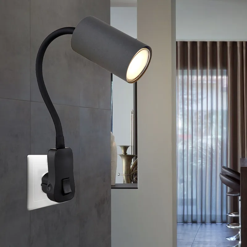 Steeklamp, zwanenhals, grafiet zwart, H 43 cm Direct Verzonden