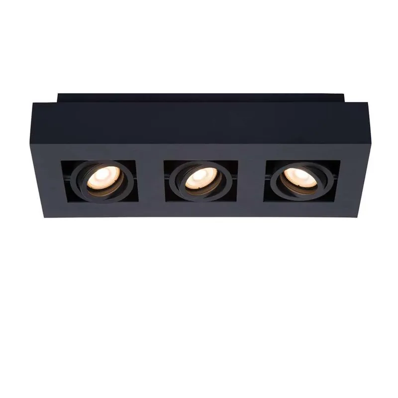 Lucide plafondspot Xirax 3 lamp - zwart Fabrieksprijs