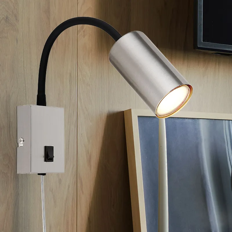 Snelle Levering Spotlight, Flexoarm, zwart, mat nikkel, H 44cm