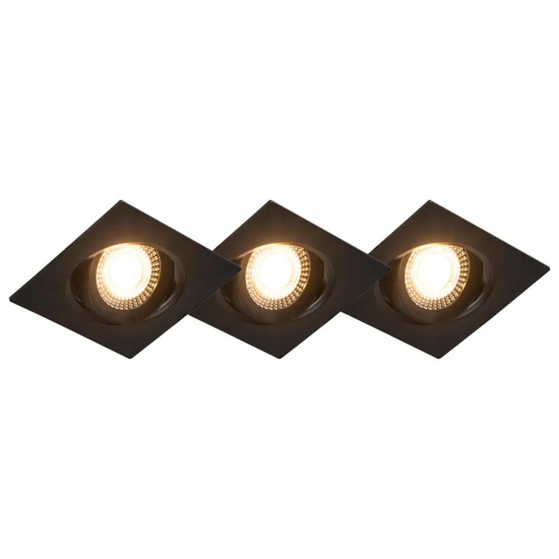 Weekendaanbieding Qazqa inbouwspot miu zwart geïntegreerde led
