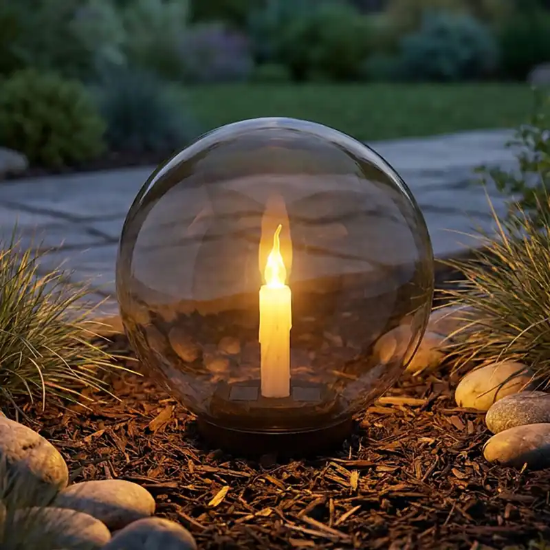 Laatste Kans LED-zonnelicht, flikkerende kaars, grondspies, rook, D 25 cm