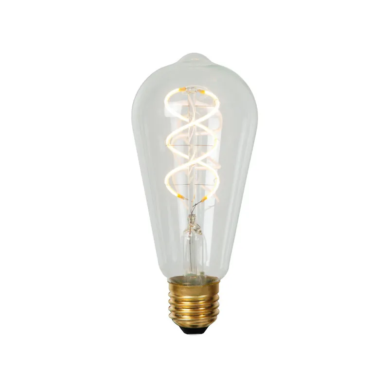 Lucide ST64 - Filament lamp - Ø 6,4 cm - LED Dimb. - E27 - 1x4,9W 2700K - Transparant Goedkoop