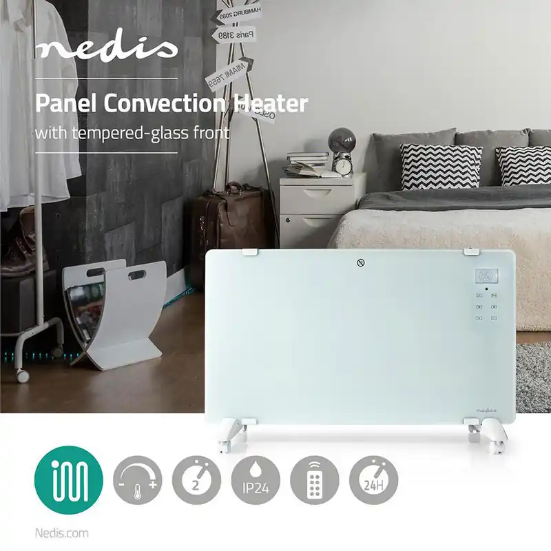 Weekendaanbieding Convectorverwarming, wit, afstandsbediening, timer, 2 niveaus