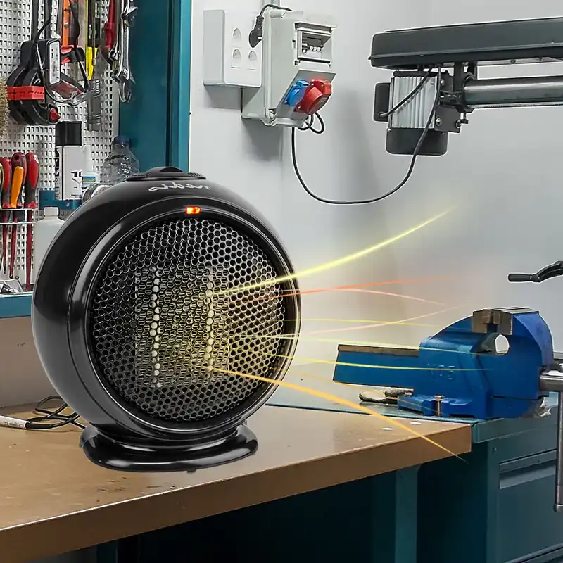 Op = Op Keramische ventilatorkachel, 500 watt, regelbare thermostaat, B 15,5 cm