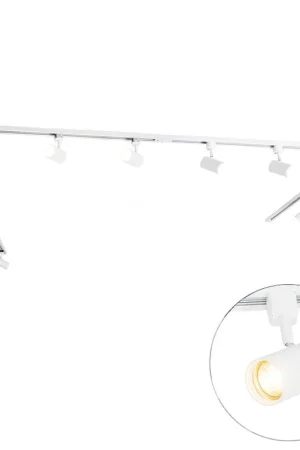 Aanbieding Qazqa railverlichting set iconic jeana wit gu10