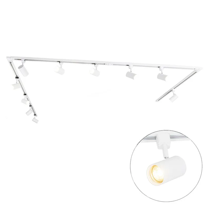 Aanbieding Qazqa railverlichting set iconic jeana wit gu10
