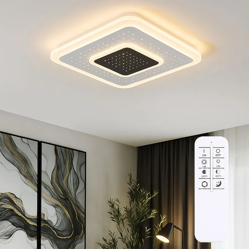 Aanbieding LED plafondlamp, dimbaar, afstandsbediening, L 46 cm